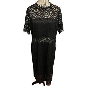Chic Black Lace Midi Dress